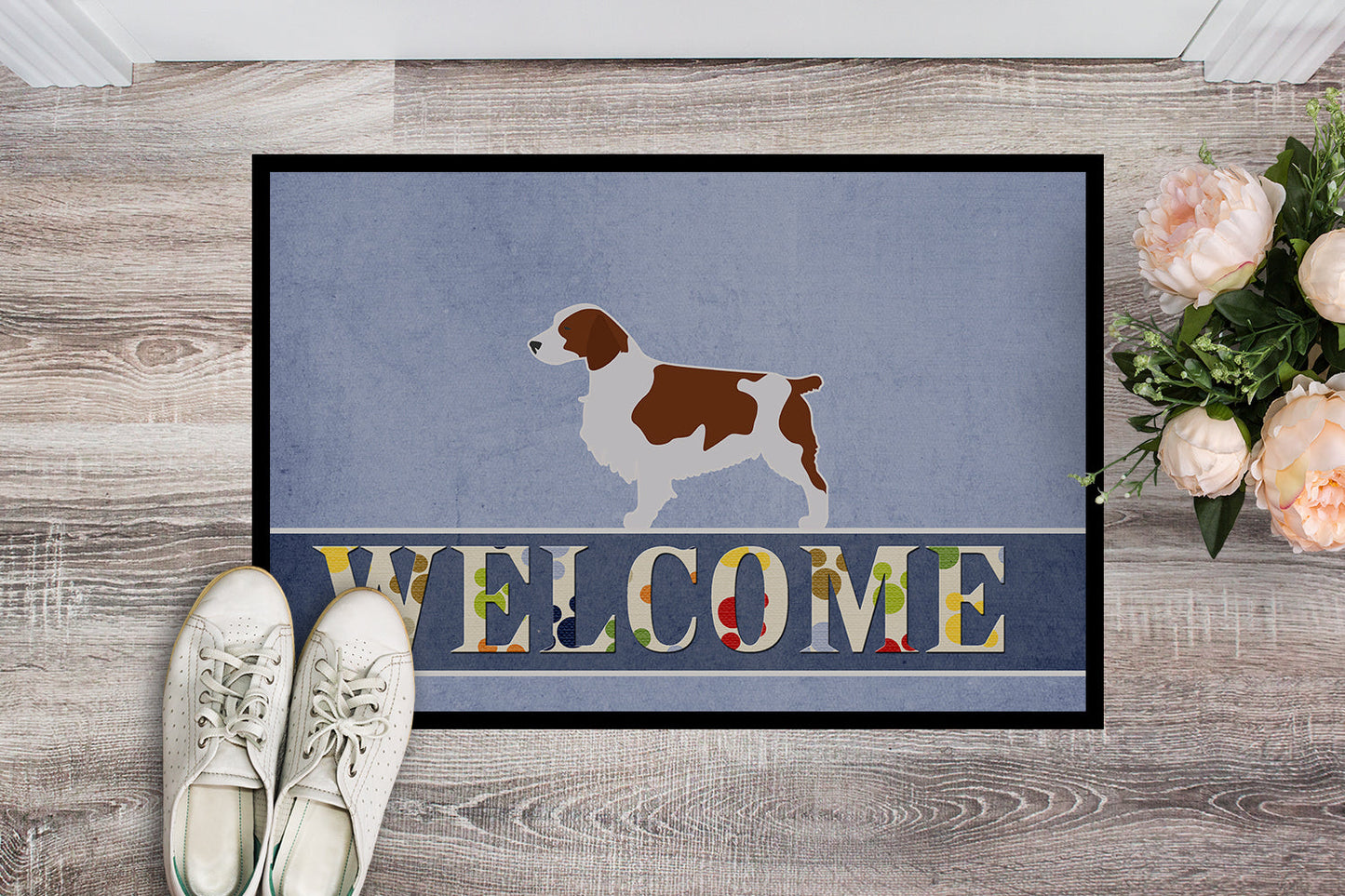 Welsh Springer Spaniel Welcome Indoor or Outdoor Mat 18x27 BB5504MAT by Caroline's Treasures