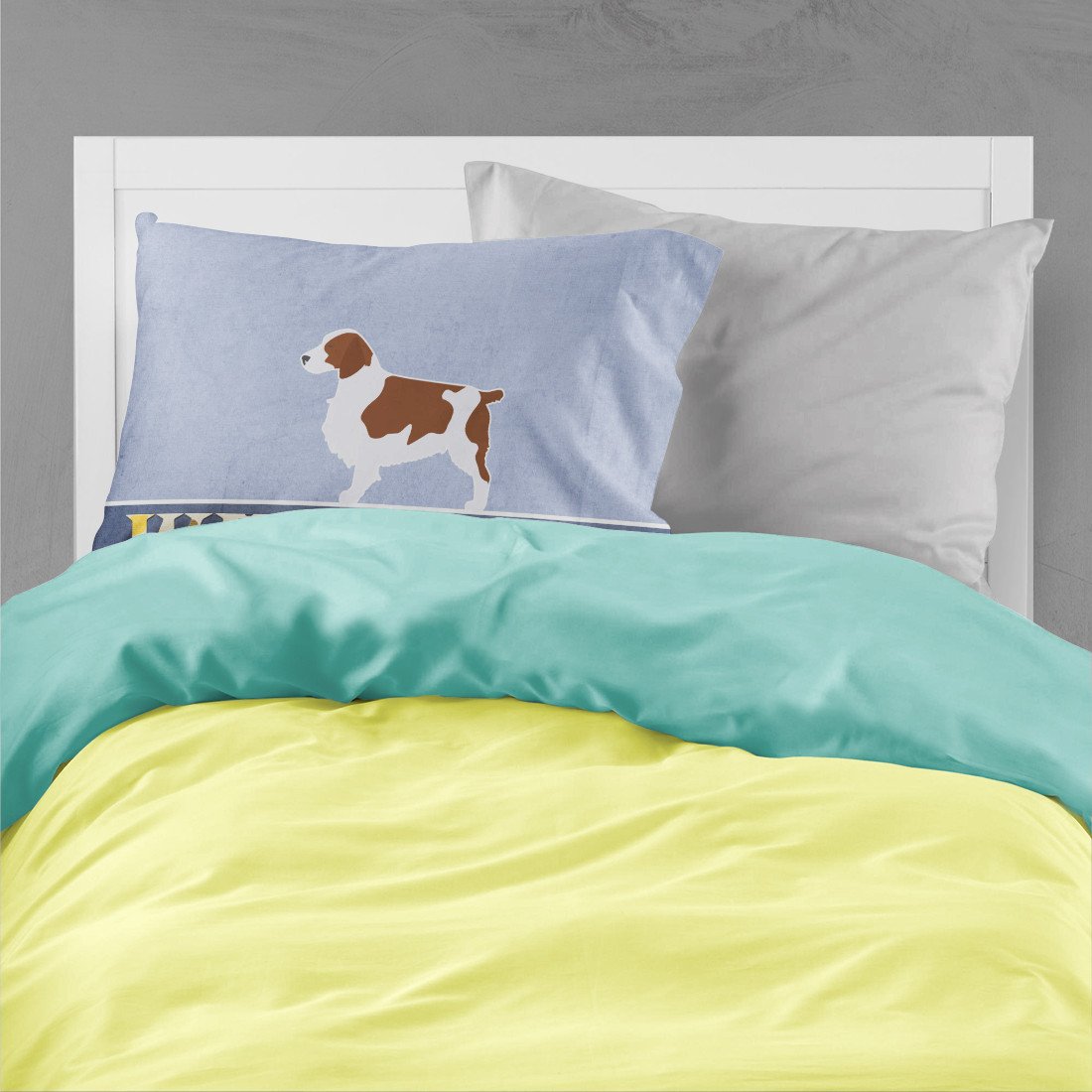 Welsh Springer Spaniel Welcome Fabric Standard Pillowcase BB5504PILLOWCASE by Caroline's Treasures