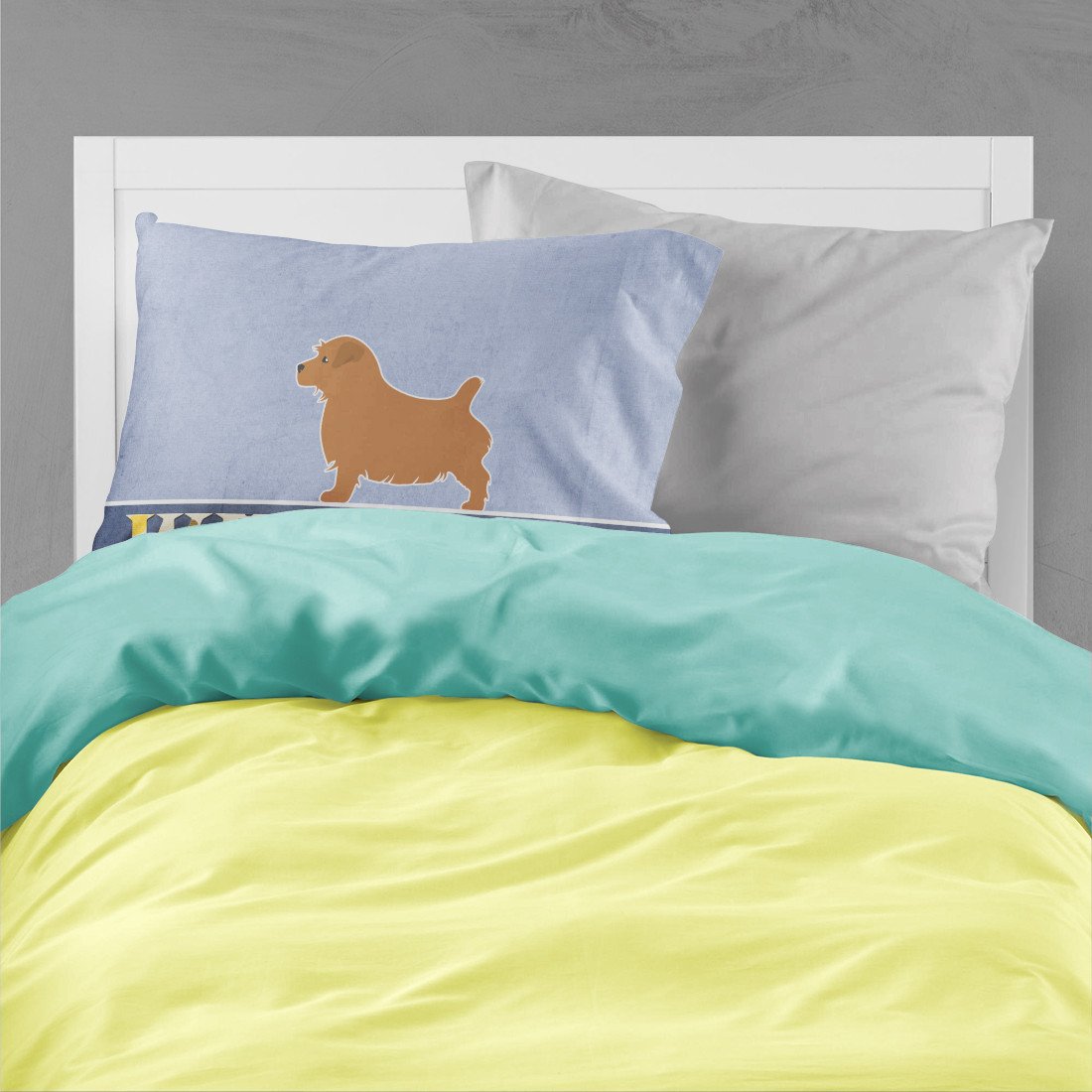 Norfolk Terrier Welcome Fabric Standard Pillowcase BB5513PILLOWCASE by Caroline's Treasures