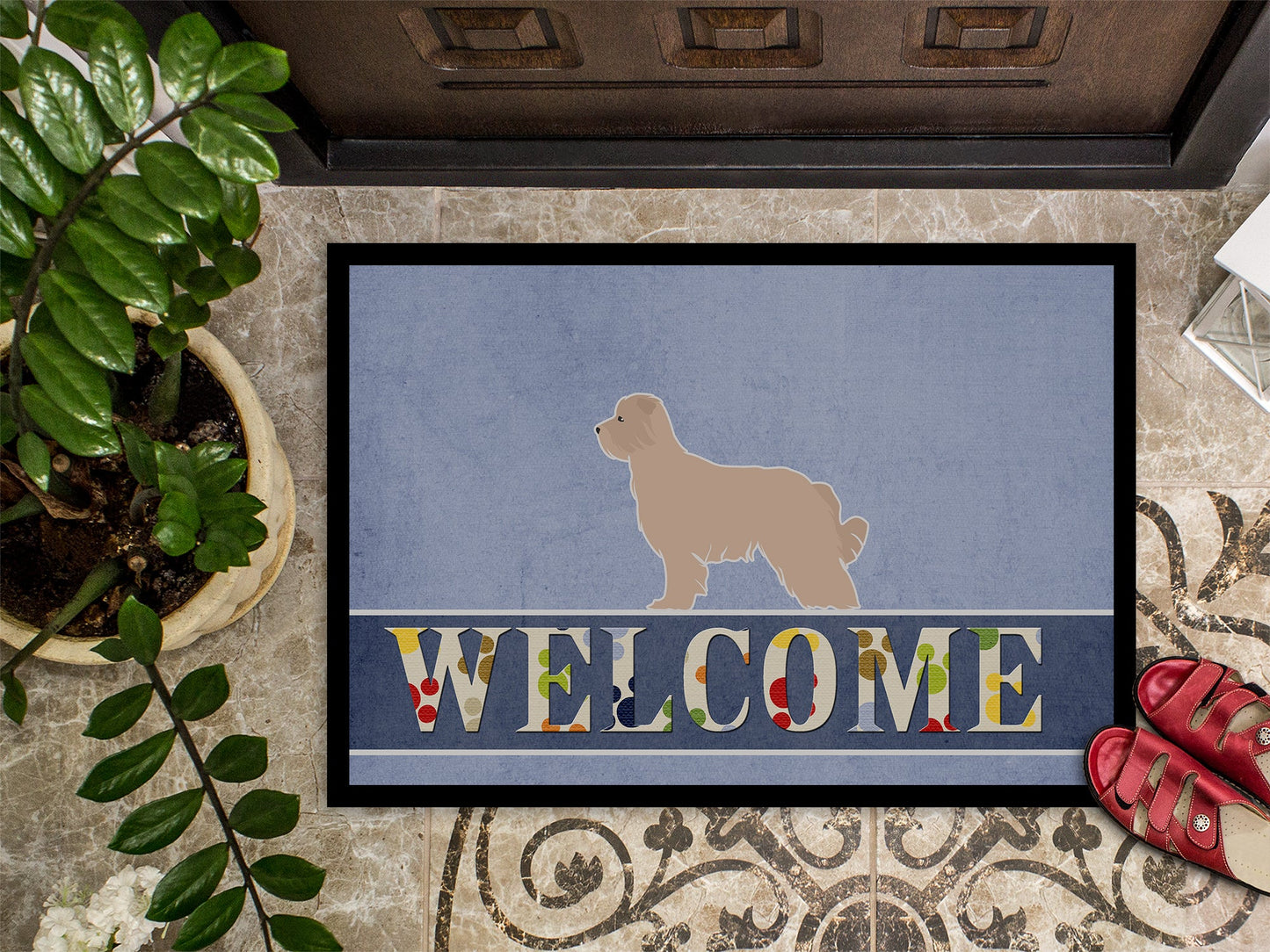 Pyrenean Shepherd Welcome Indoor or Outdoor Mat 18x27 BB5522MAT by Caroline's Treasures