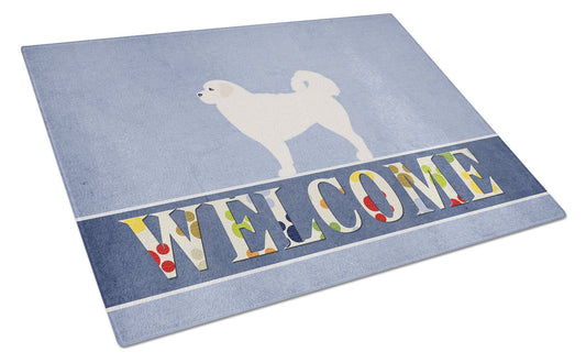 Polish Tatra Sheepdog Welcome Glass Cutting Board Large BB5531LCB by Caroline's Treasures