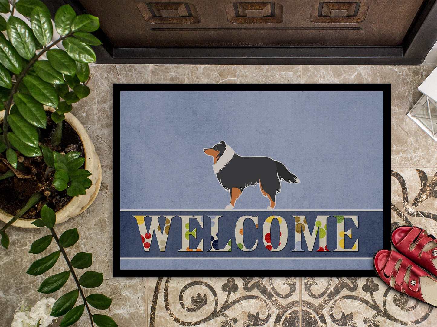 Sheltie/Shetland Sheepdog Welcome Indoor or Outdoor Mat 18x27 BB5534MAT by Caroline's Treasures