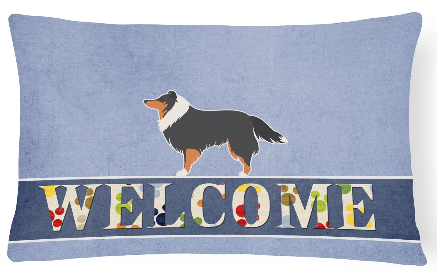 Sheltie/Shetland Sheepdog Welcome Canvas Fabric Decorative Pillow BB5534PW1216 by Caroline's Treasures