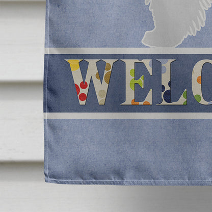 Polish Lowland Sheepdog Dog Welcome Flag Canvas House Size BB5536CHF by Caroline's Treasures