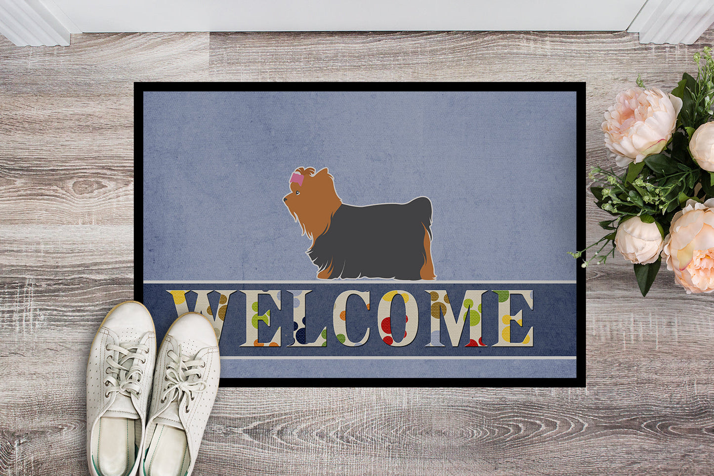 Yorkshire Terrier Yorkie Welcome Indoor or Outdoor Mat 18x27 BB5538MAT by Caroline's Treasures