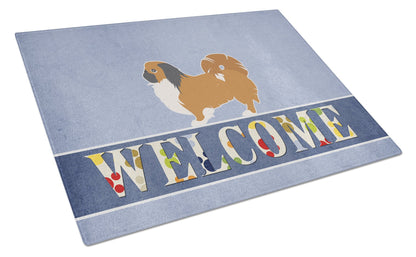 Pekingese Welcome Glass Cutting Board Large BB5542LCB by Caroline's Treasures