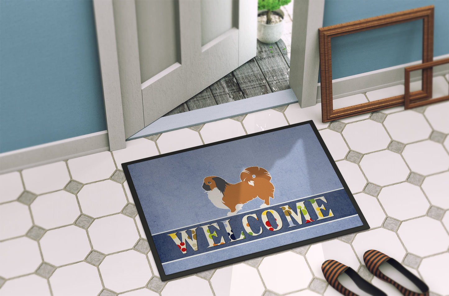 Pekingese Welcome Indoor or Outdoor Mat 18x27 BB5542MAT by Caroline's Treasures