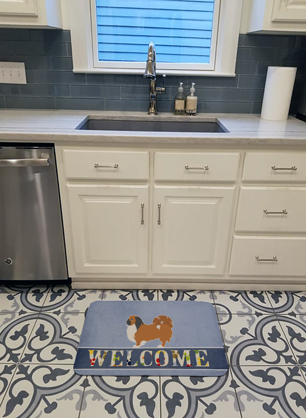 Pekingese Welcome Machine Washable Memory Foam Mat BB5542RUG by Caroline's Treasures