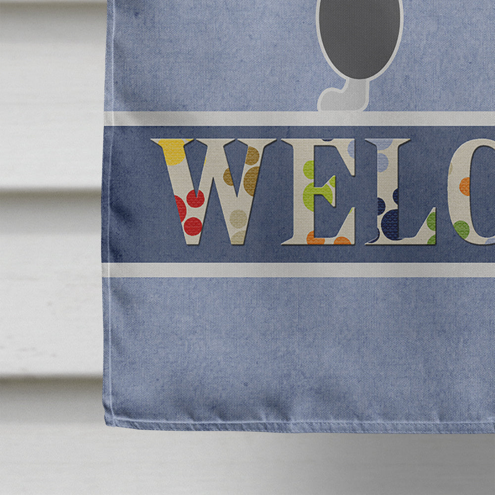 Poodle Welcome Flag Canvas House Size BB5543CHF by Caroline's Treasures