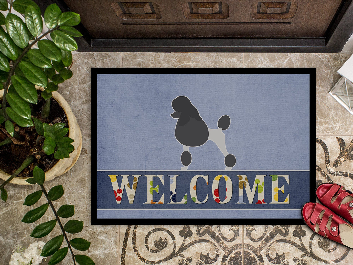 Poodle Welcome Indoor or Outdoor Mat 18x27 BB5543MAT by Caroline's Treasures