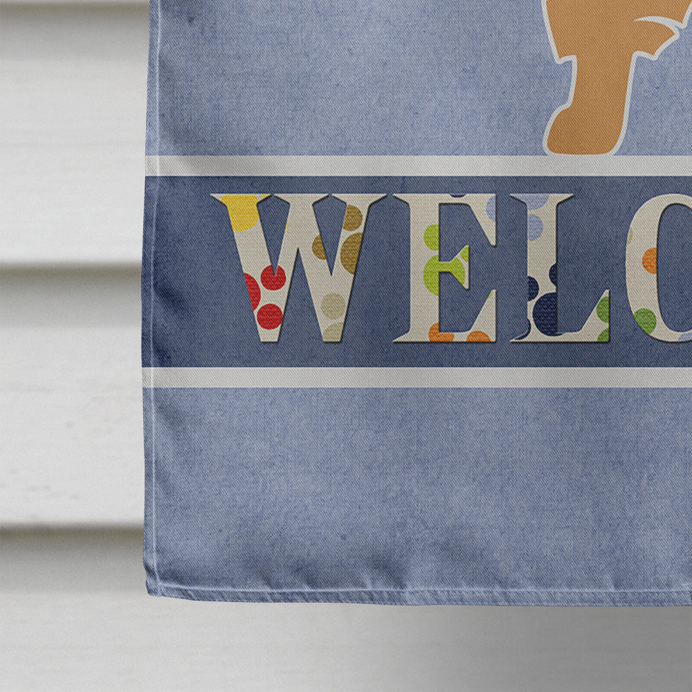 Pomeranian Welcome Flag Canvas House Size BB5546CHF by Caroline's Treasures