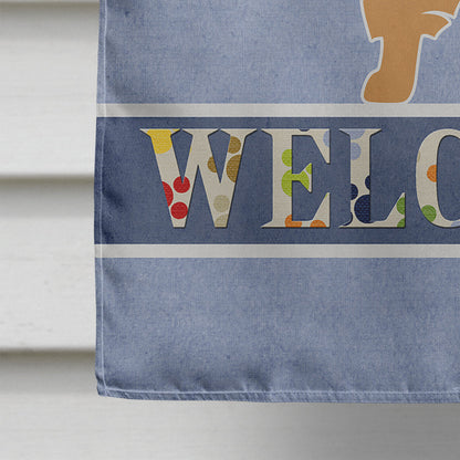 Pomeranian Welcome Flag Canvas House Size BB5546CHF by Caroline's Treasures