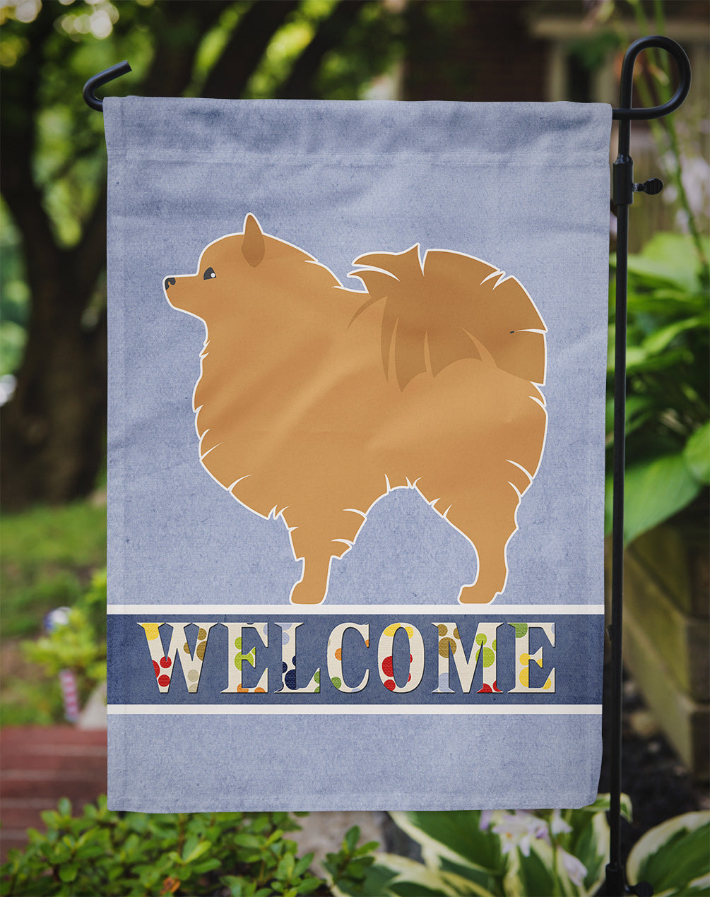 Pomeranian Welcome Flag Garden Size BB5546GF by Caroline's Treasures