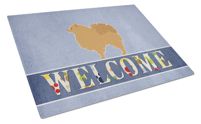 Pomeranian Welcome Glass Cutting Board Large BB5546LCB by Caroline's Treasures