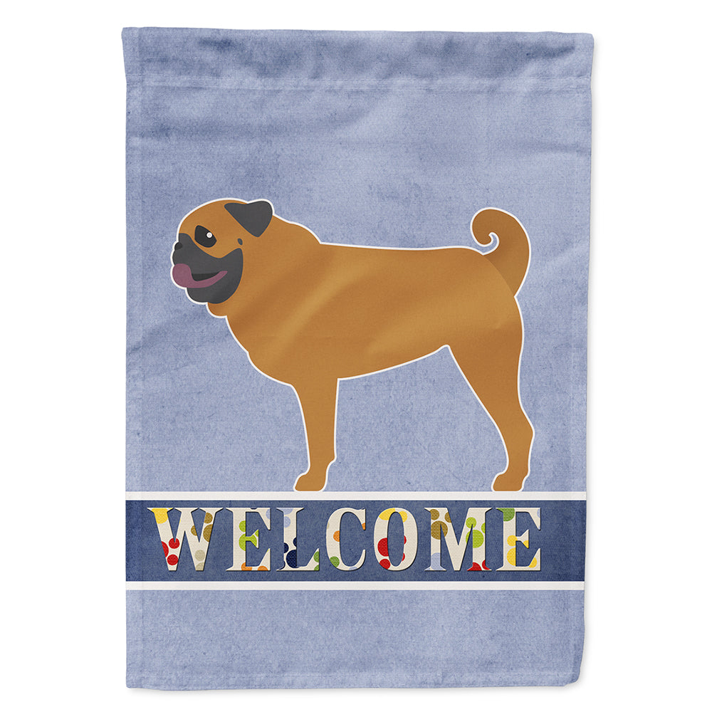 Pug Welcome Flag Canvas House Size BB5551CHF by Caroline's Treasures