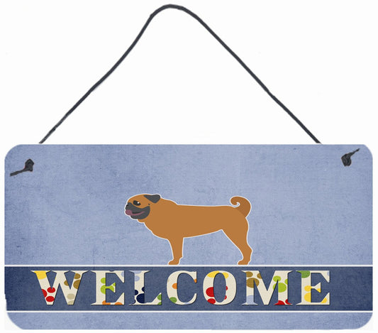 Pug Welcome Wall or Door Hanging Prints BB5551DS812 by Caroline's Treasures