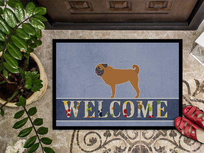 Pug Welcome Indoor or Outdoor Mat 18x27 BB5551MAT by Caroline's Treasures