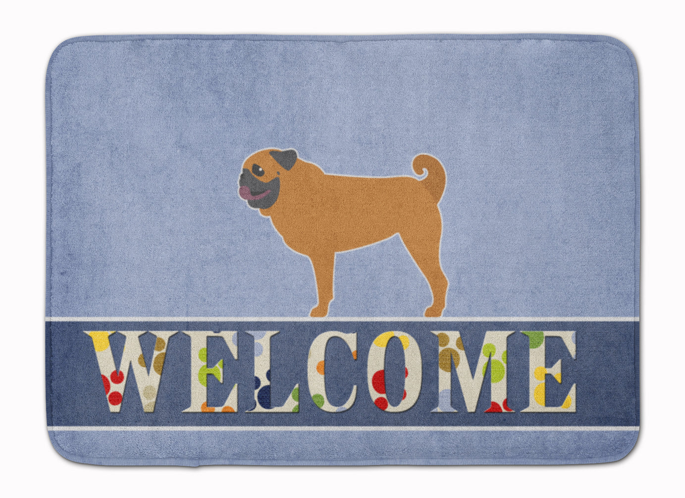 Pug Welcome Machine Washable Memory Foam Mat BB5551RUG by Caroline's Treasures