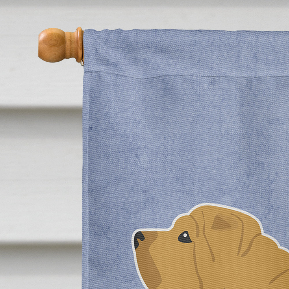 Shar Pei Merry Welcome Flag Canvas House Size BB5556CHF by Caroline's Treasures