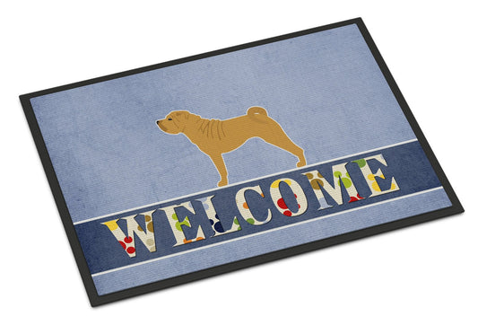 Shar Pei Merry Welcome Indoor or Outdoor Mat 24x36 BB5556JMAT by Caroline's Treasures