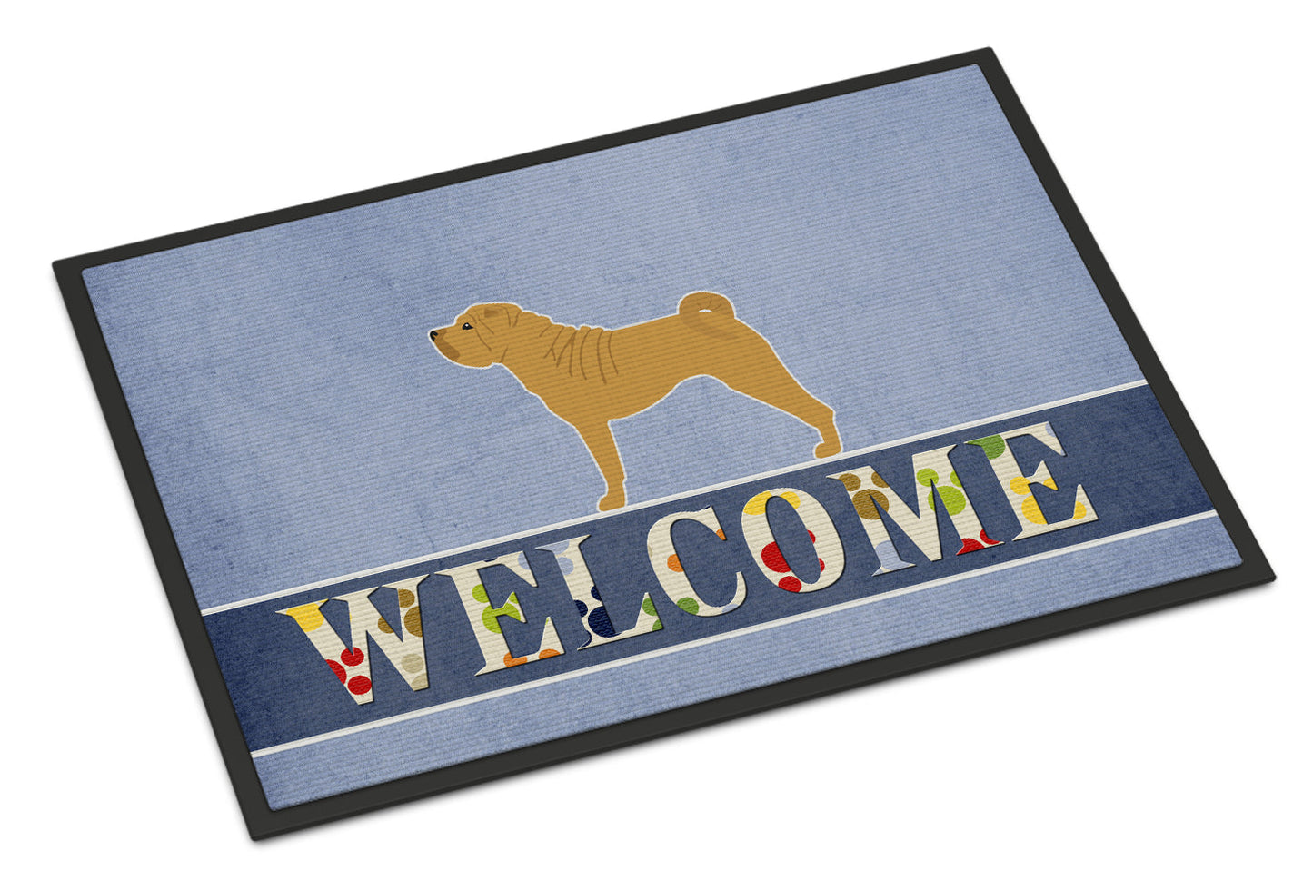 Shar Pei Merry Welcome Indoor or Outdoor Mat 18x27 BB5556MAT by Caroline's Treasures