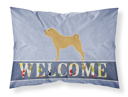 Shar Pei Merry Welcome Fabric Standard Pillowcase BB5556PILLOWCASE by Caroline's Treasures