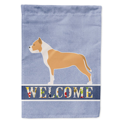 Staffordshire Bull Terrier Welcome Flag Canvas House Size BB5558CHF by Caroline's Treasures