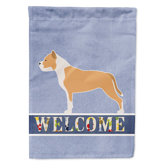 Staffordshire Bull Terrier Welcome Flag Canvas House Size BB5558CHF by Caroline's Treasures