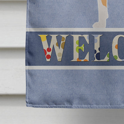 Staffordshire Bull Terrier Welcome Flag Canvas House Size BB5558CHF by Caroline's Treasures