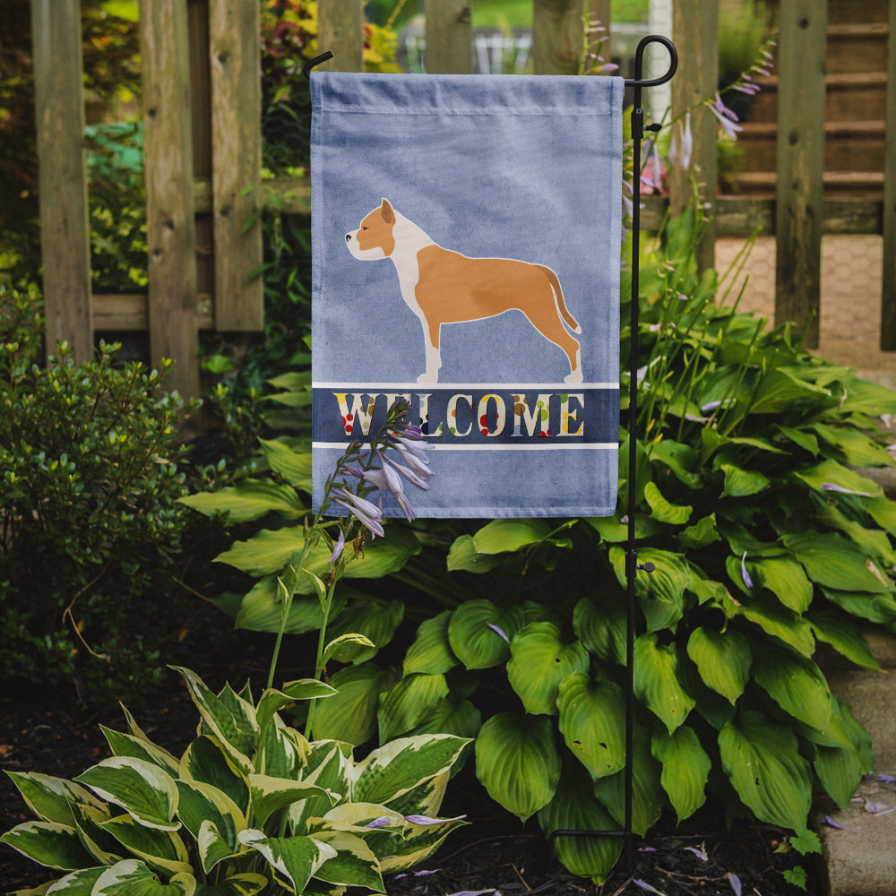 Staffordshire Bull Terrier Welcome Flag Garden Size BB5558GF by Caroline's Treasures