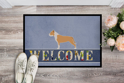 Staffordshire Bull Terrier Welcome Indoor or Outdoor Mat 18x27 BB5558MAT by Caroline's Treasures