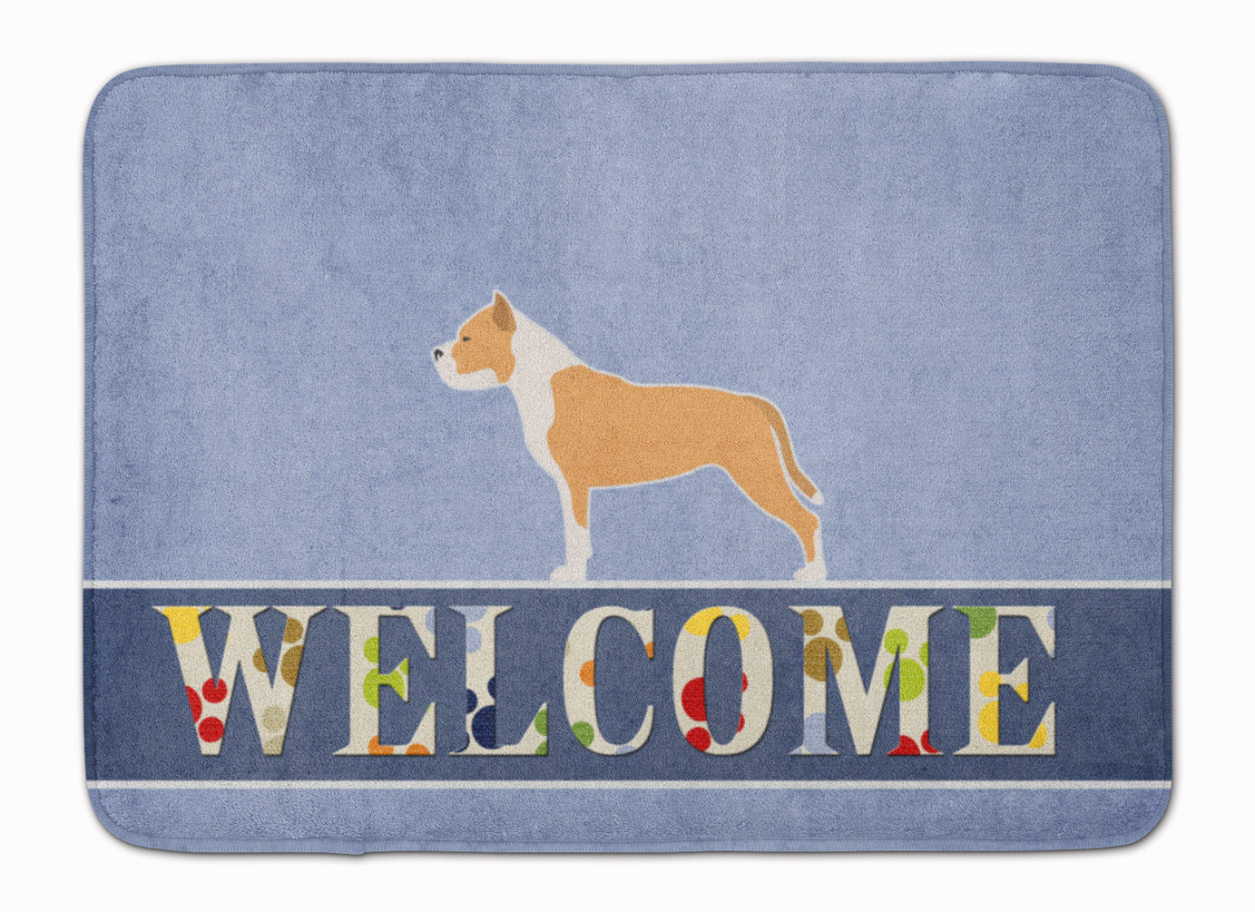 Staffordshire Bull Terrier Welcome Machine Washable Memory Foam Mat BB5558RUG by Caroline's Treasures