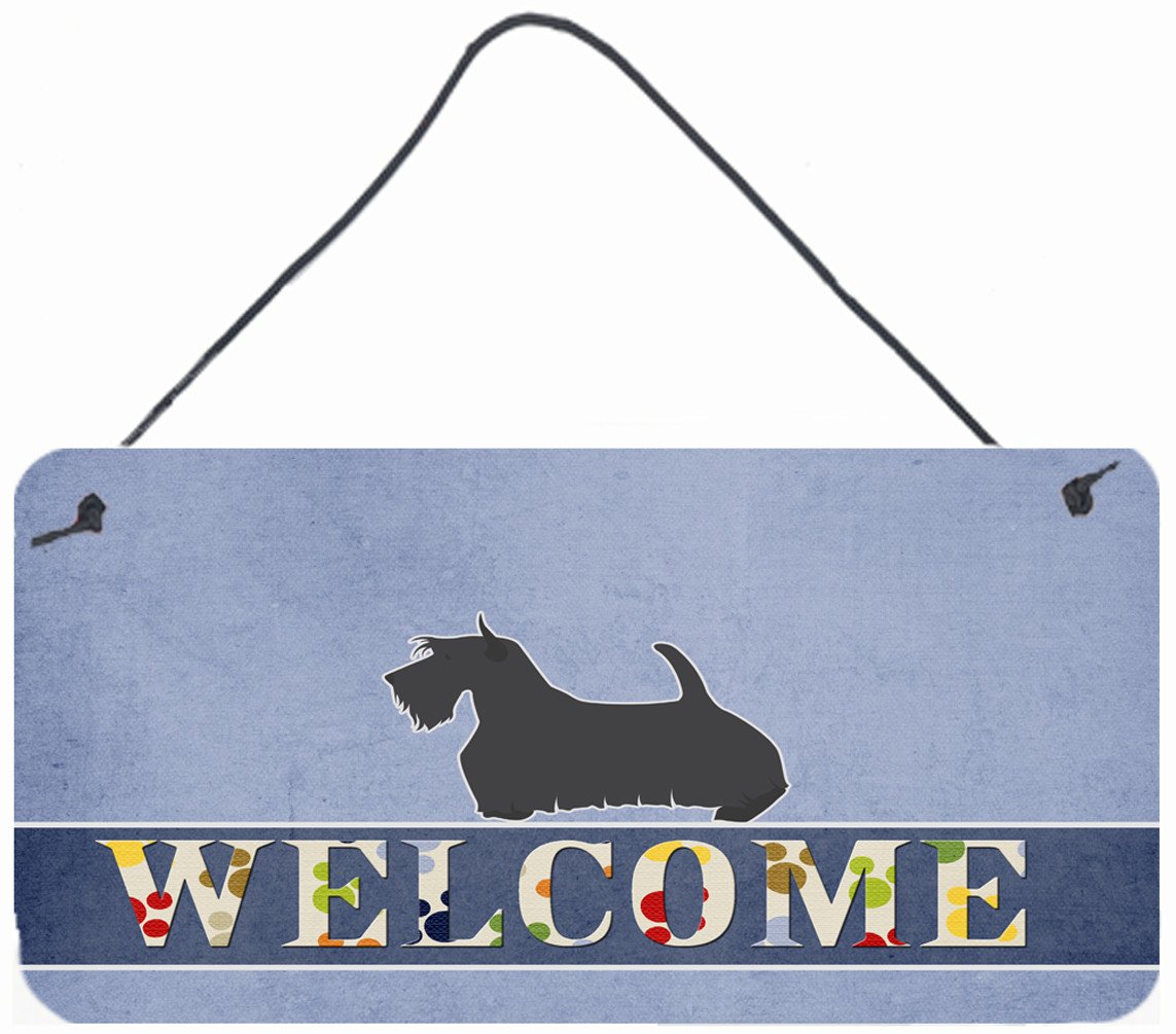 Scottish Terrier Welcome Wall or Door Hanging Prints BB5573DS812 by Caroline's Treasures