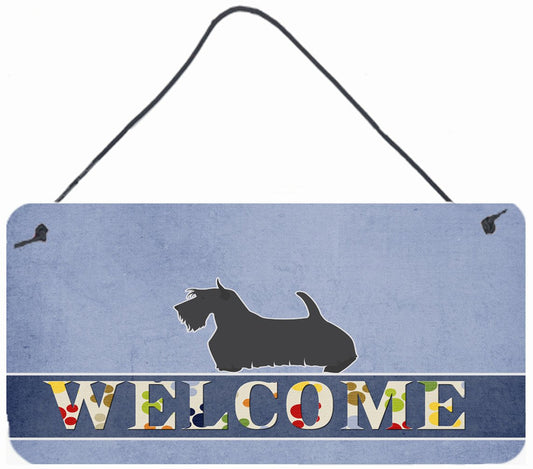 Scottish Terrier Welcome Wall or Door Hanging Prints BB5573DS812 by Caroline's Treasures