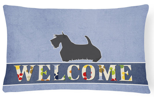 Scottish Terrier Welcome Canvas Fabric Decorative Pillow BB5573PW1216 by Caroline's Treasures