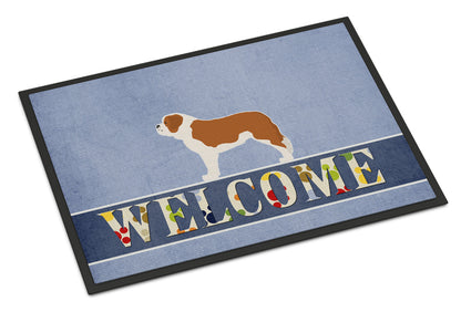 Saint Bernard Welcome Indoor or Outdoor Mat 18x27 BB5580MAT by Caroline's Treasures