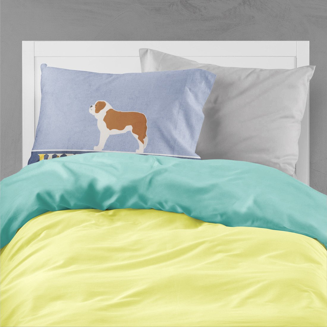 Saint Bernard Welcome Fabric Standard Pillowcase BB5580PILLOWCASE by Caroline's Treasures