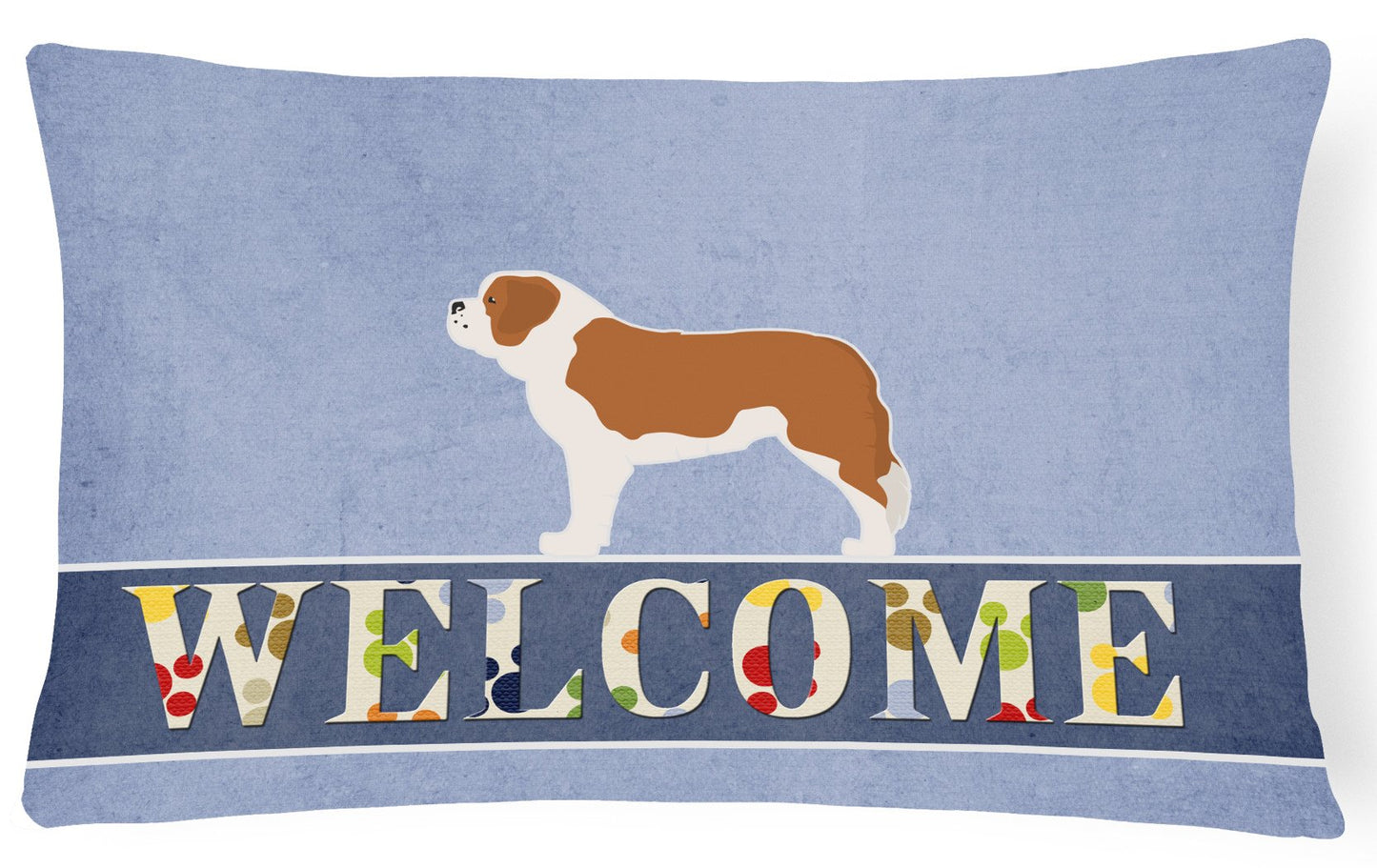 Saint Bernard Welcome Canvas Fabric Decorative Pillow BB5580PW1216 by Caroline's Treasures