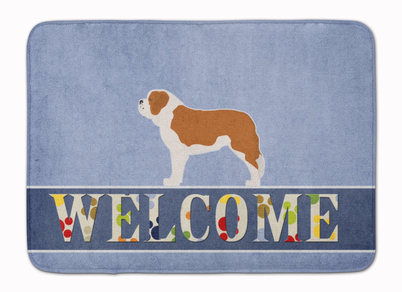 Saint Bernard Welcome Machine Washable Memory Foam Mat BB5580RUG by Caroline's Treasures