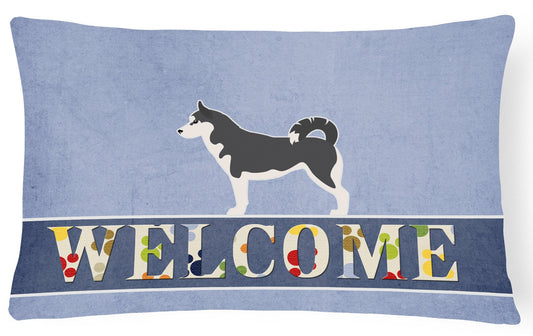 Siberian Husky Welcome Canvas Fabric Decorative Pillow BB5584PW1216 by Caroline's Treasures