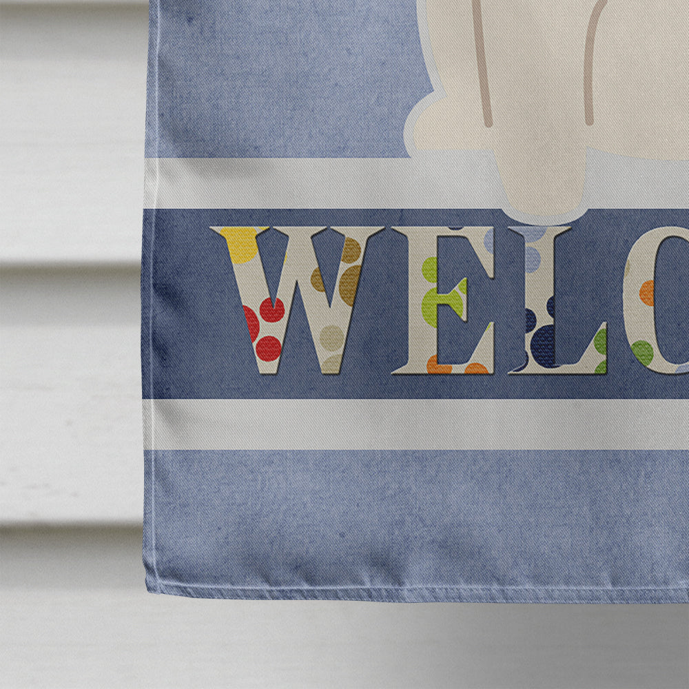 Pug Cream Welcome Flag Canvas House Size BB5585CHF by Caroline's Treasures