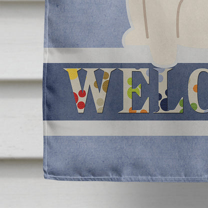 Pug Cream Welcome Flag Canvas House Size BB5585CHF by Caroline's Treasures