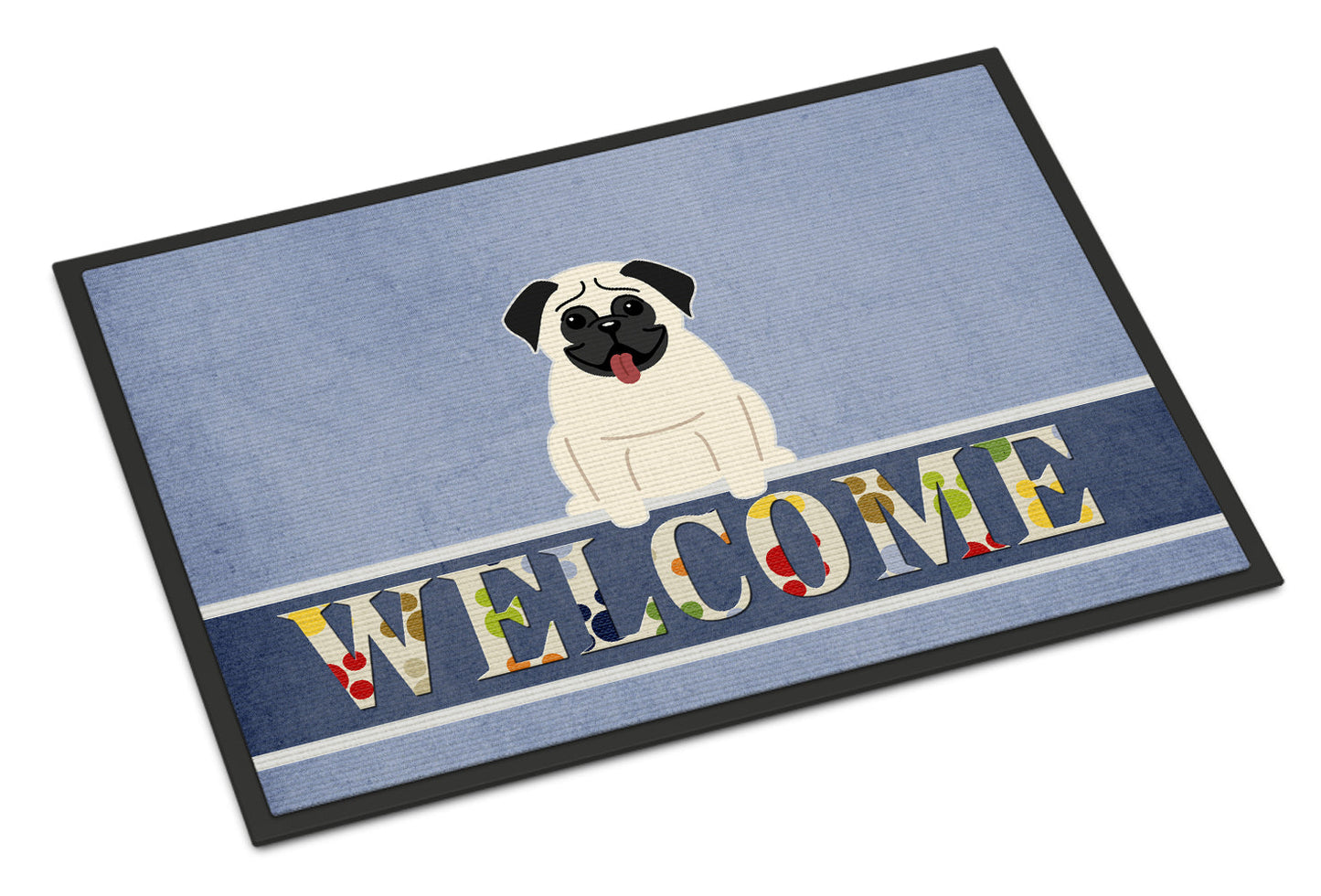 Pug Cream Welcome Indoor or Outdoor Mat 18x27 BB5585MAT by Caroline's Treasures