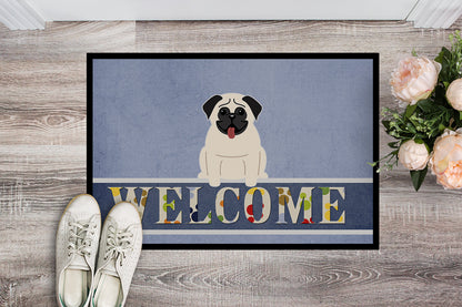 Pug Cream Welcome Indoor or Outdoor Mat 18x27 BB5585MAT by Caroline's Treasures