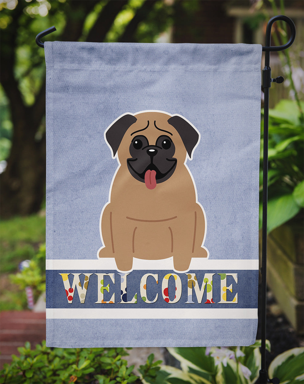 Pug Brown Welcome Flag Garden Size BB5586GF by Caroline's Treasures