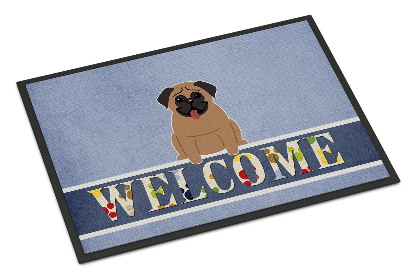 Pug Brown Welcome Indoor or Outdoor Mat 18x27 BB5586MAT by Caroline's Treasures