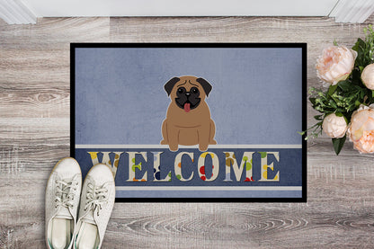 Pug Brown Welcome Indoor or Outdoor Mat 18x27 BB5586MAT by Caroline's Treasures