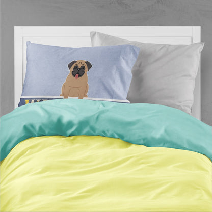 Pug Brown Welcome Fabric Standard Pillowcase BB5586PILLOWCASE by Caroline's Treasures