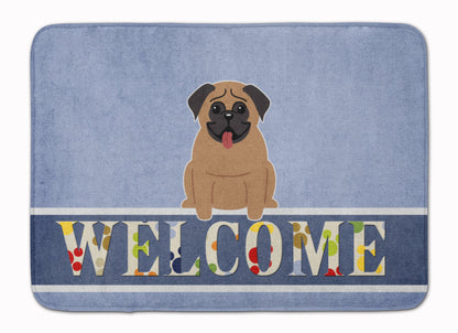 Pug Brown Welcome Machine Washable Memory Foam Mat BB5586RUG by Caroline's Treasures