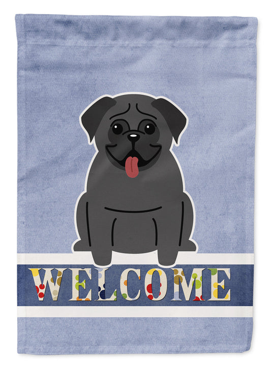 Pug Black Welcome Flag Garden Size BB5587GF by Caroline's Treasures